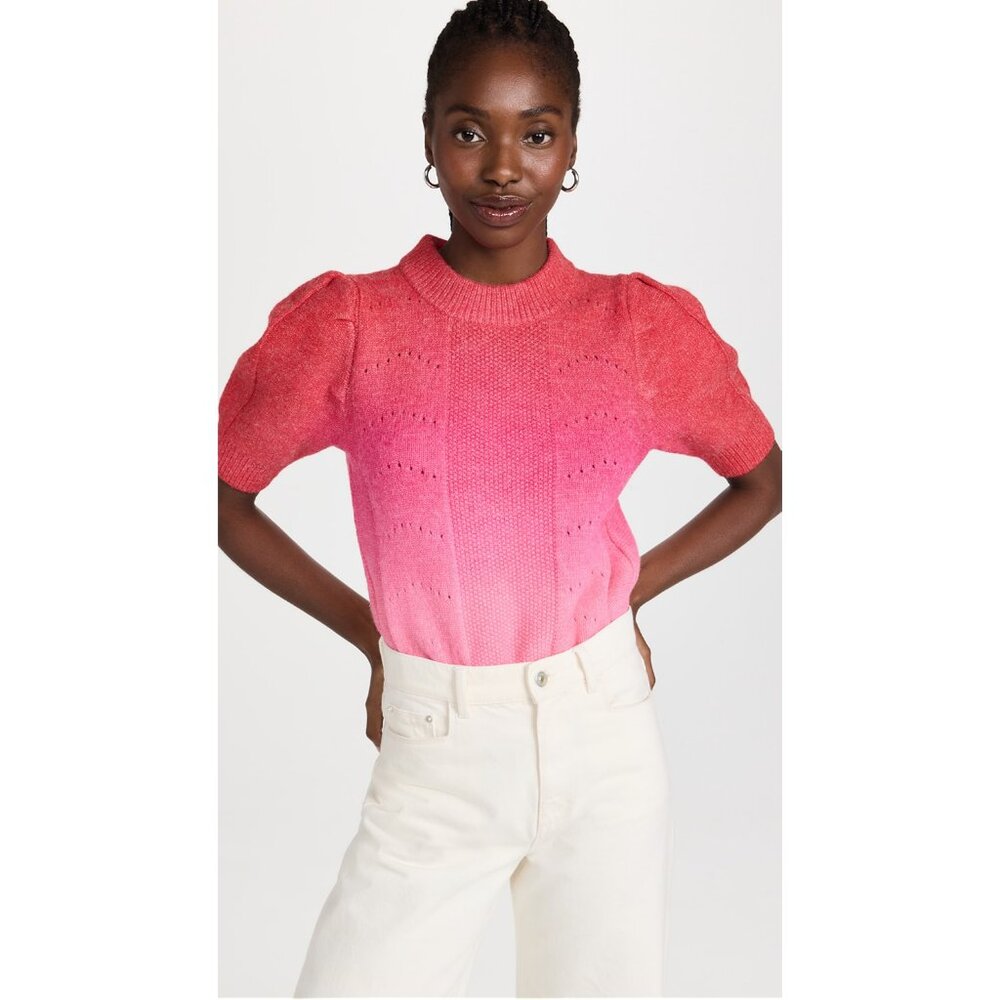 English Factory Pink Ombre Short Sleeve Sweater - Size Large